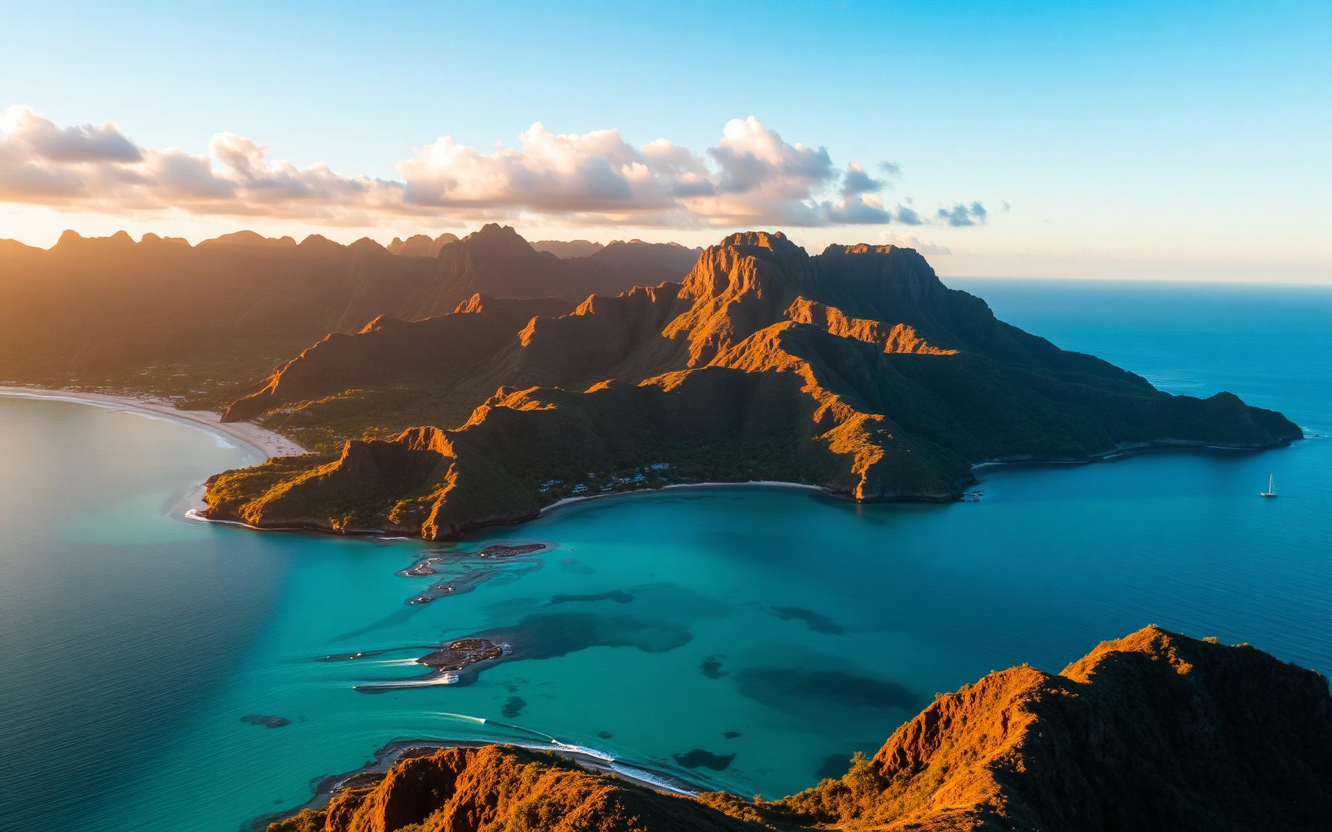 Coastal wellness retreat landscape at sunrise